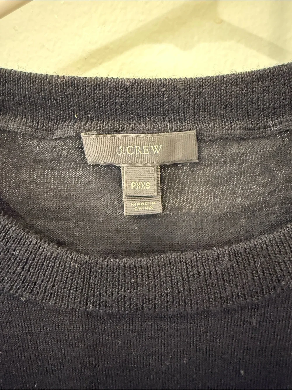 2 J. Crew Slate Blue & Black Scoopneck Crew Sweaters (twofer)